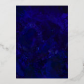 深いブルーパープルゲードバラ金ゴールドゲートモダン 箔招待状 (裏面)