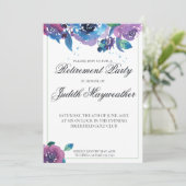 深いブルーパープルトワイライトフローラ退職 招待状 (スタンド正面)