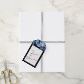 深いブルーパープルムーディトワイライト結婚フローラ ギフトタグ (より糸付き)