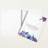 深いブルーパープルムーディトワイライト結婚フローラ プランナー手帳 (ディスプレー)