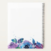 深いブルーパープルムーディトワイライト結婚フローラ プランナー手帳 (裏面)