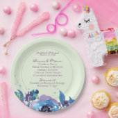 深いブルーパープルムーディトワイライト結婚フローラ ペーパープレート (パーティー)