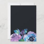 深いブルーパープルムーディーズ結婚フローラ 招待状 (裏面)