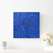 深いブルーフェイクフィニッシュスクエアウォールクロック スクエア壁時計 (ホーム)