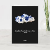 深いブルーフルオライト結晶&フレーク方解石の追加文字 カード (裏面)