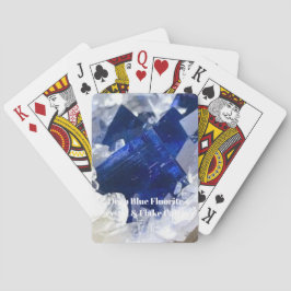 深いブルーフルオライト結晶&フレーク方解石 トランプ