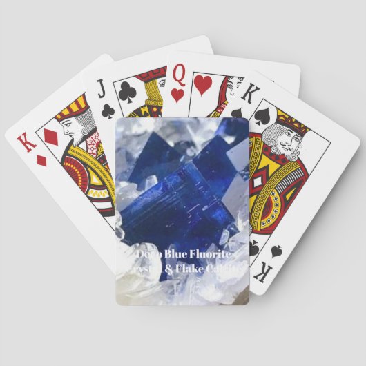深いブルーフルオライト結晶&フレーク方解石 トランプ (裏面)