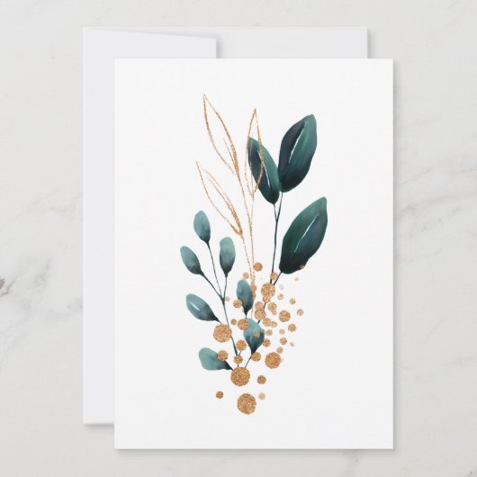 深いブルーフローラエレガントウェディング救デートカード 招待状 (裏面)