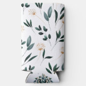 深いブルーフローラエレガント秋の結婚式 スリム缶クーラー (裏面)