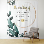 深いブルーフローラエレガント秋の結婚式 タペストリー (インサイチュ)