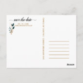 深いブルーフローラエレガント秋の結婚式 ポストカード (裏面)