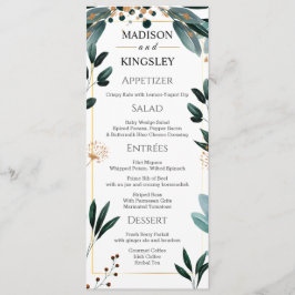 深いブルーフローラエレガント秋の結婚式 メニュー