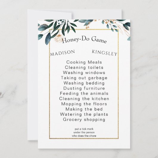 深いブルーフローラエレガント秋の結婚式 招待状 (正面)