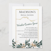 深いブルーフローラエレガント秋の結婚式 招待状 (裏面)