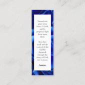 深いブルーフローラメモリアル祈りの言葉カードブックマーク コーリングカード (裏面)