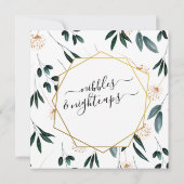 深いブルーフローラリハーサルディナー 招待状 (裏面)