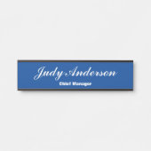 深いブループロフェッショナル平滑クラシカル手書き サインプレート (正面)