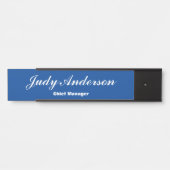 深いブループロフェッショナル平滑クラシカル手書き サインプレート (正面)