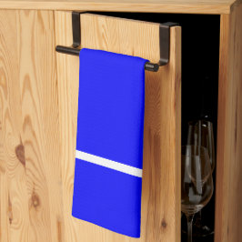 深いブルーホワイトストライプ キッチンタオル