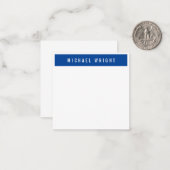 深いブルーホワイトプレーンモダンミニマシンプルリスト ノートカード (正面/裏面インサイチュ)