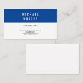 深いブルーホワイトプレーンモダンミニマシンプルリスト 名刺 (正面/裏面)