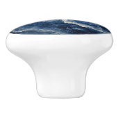 深いブルーマーブルパターン セラミックノブ (側面)