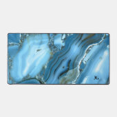 深いブルーマーブル デスクマット (正面)