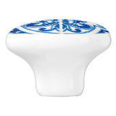 深いブルーレトロタイルルックセラミックノブ セラミックノブ (側面)