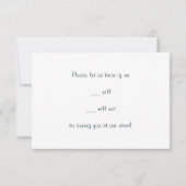 深いブルーレトロ花と蝶抽象芸術 出欠カード (裏面)