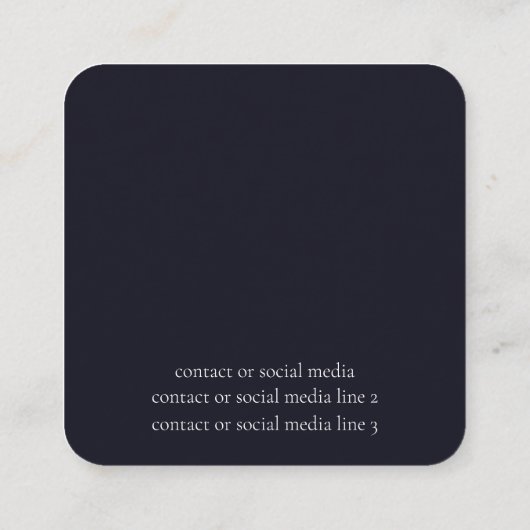深いブルー名刺 スクエア名刺 (裏面)