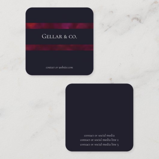 深いブルー名刺 スクエア名刺 (正面/裏面)