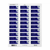 深いブルー差出人住所ラベルとタリスト ラベル (フルシート)