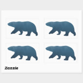 深いブルー極熊グラデーションステッカー 長方形シール (シート)