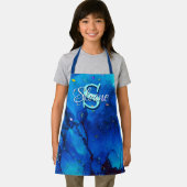 深いブルー水中アルコールインク エプロン (インサイチュ)