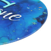 深いブルー水中アルコールイ絵画ンク カッティングボード (角)