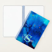深いブルー水中アルコールイ絵画ンク ノートブック (内側)