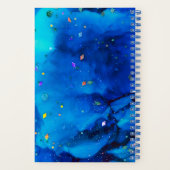 深いブルー水中アルコールイ絵画ンク ノートブック (裏面)