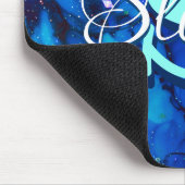 深いブルー水中アルコールイ絵画ンク マウスパッド (コーナー)