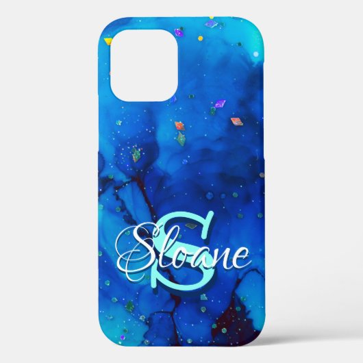深いブルー水中アルコールイ絵画ンク Case-Mate iPhoneケース (裏面)