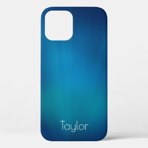 深いブルー水中表示の名前の追加 iPhone 12ケース