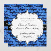 深いブルー海のサメ 招待状 (正面/裏面)