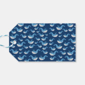 深いブルー海クジラ男の赤ちゃんベビーシャワー ギフトタグ (裏面横)