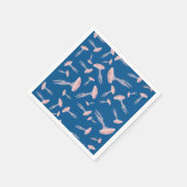 深いブルー海クラゲ模様 スタンダードカクテルナプキン (角)