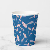 深いブルー海クラゲ模様 紙コップ (裏面)