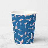 深いブルー海クラゲ模様 紙コップ (左)