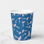 深いブルー海クラゲ模様 紙コップ (右)