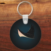 深いブルー海中スポテッドシーレイフィッシュ キーホルダー (正面)