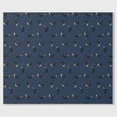 深いブルー海中スポテッドシーレイフィッシュ ラッピングペーパー (フラット)