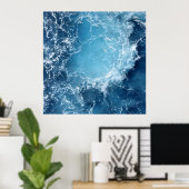 深いブルー海波写真ポスター ポスター (ホームオフィス)