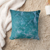 深いブルー海波 クッション (ブランケット)